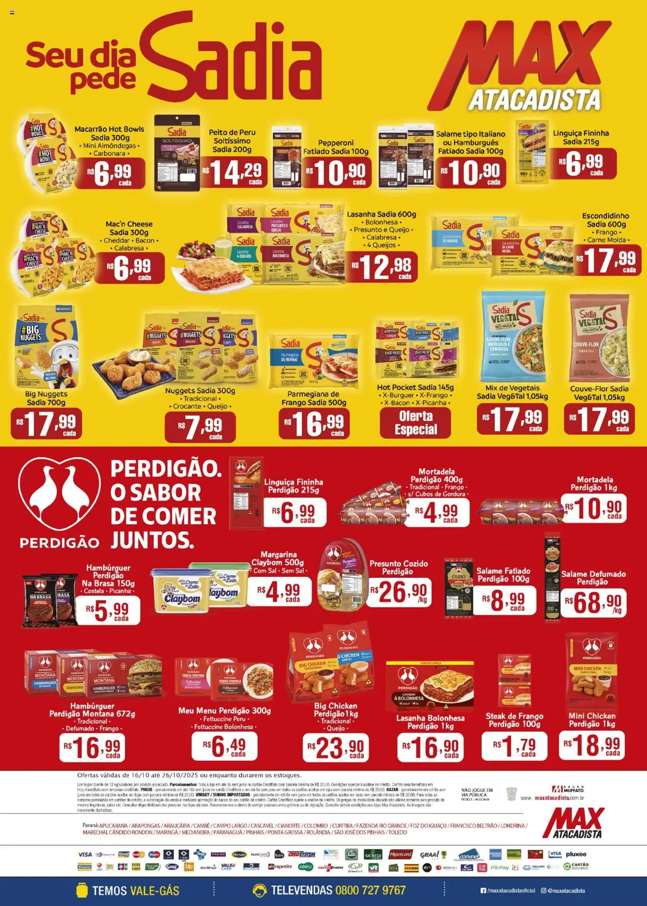Max Atacadista folheto "Ofertas BRF" válido a partir de 16/10/2025 - número de página 1