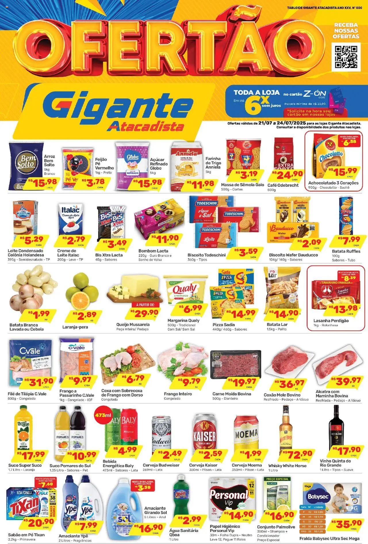 Gigante Atacadista folheto "Ofertas da semana" válido a partir de 21/07/2025 - número de página 1 - Achocolatado, Pizza, Vinho, Massa, Lasanha, Açúcar, Filé de tilápia, Amaciante