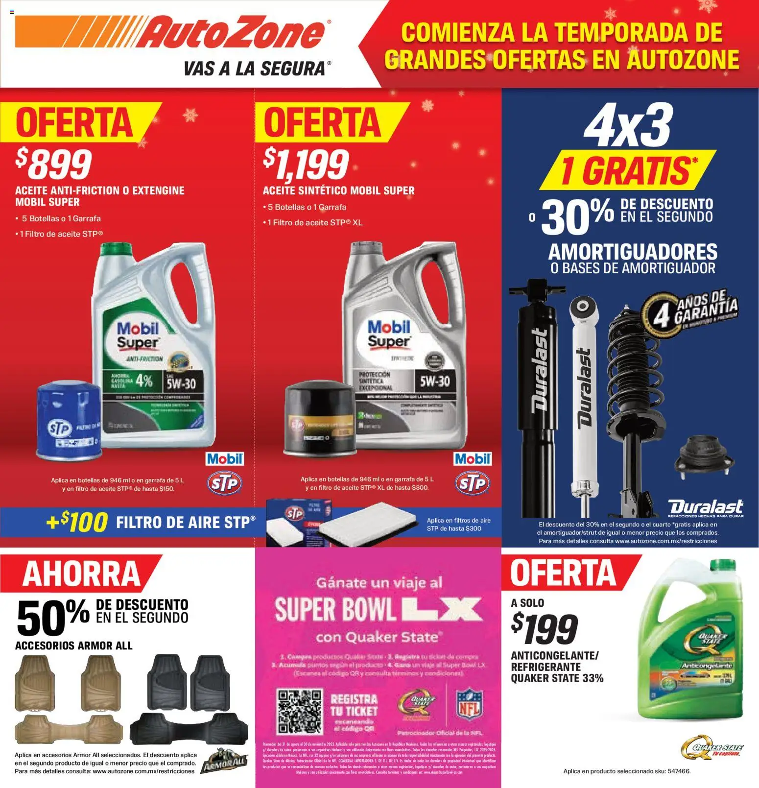 Vista previa las ofertas de la tienda AutoZone - Catálogo desde el 30/10/2025 - Cámara, Sala, Aceite, Pera, Bowl