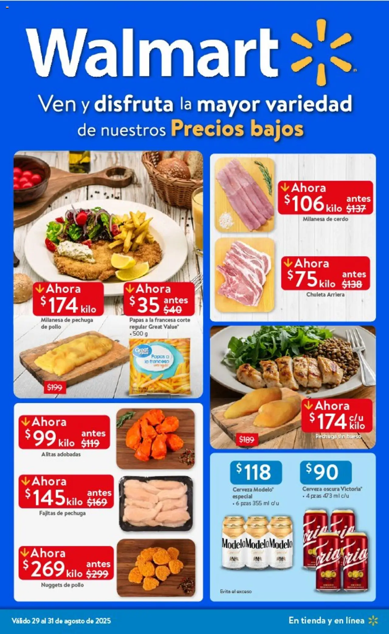 Folleto Precios Bajos Walmart y sus promociones válidas desde el 29/08/2025 - Número de página 1