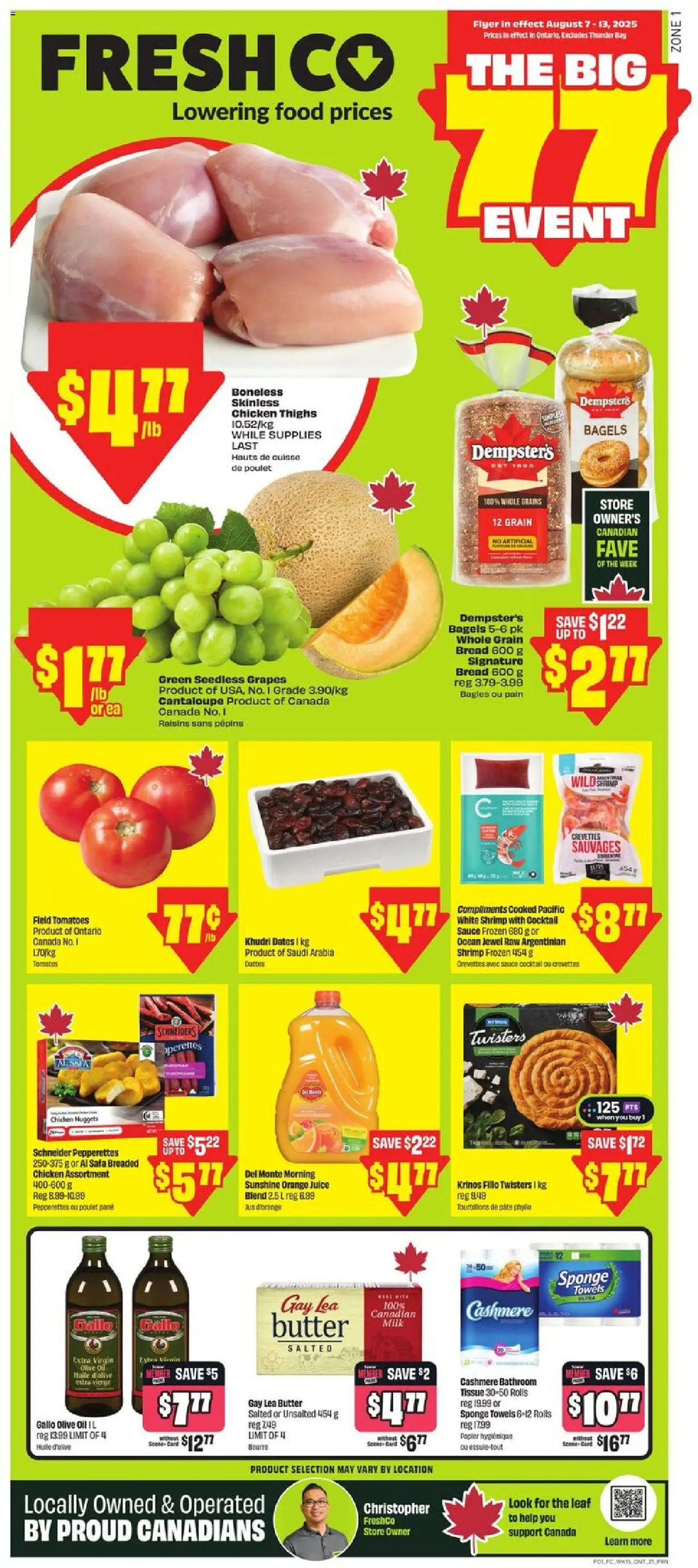 FreshCo flyer valid from Aug 07, 2025 - page number 1