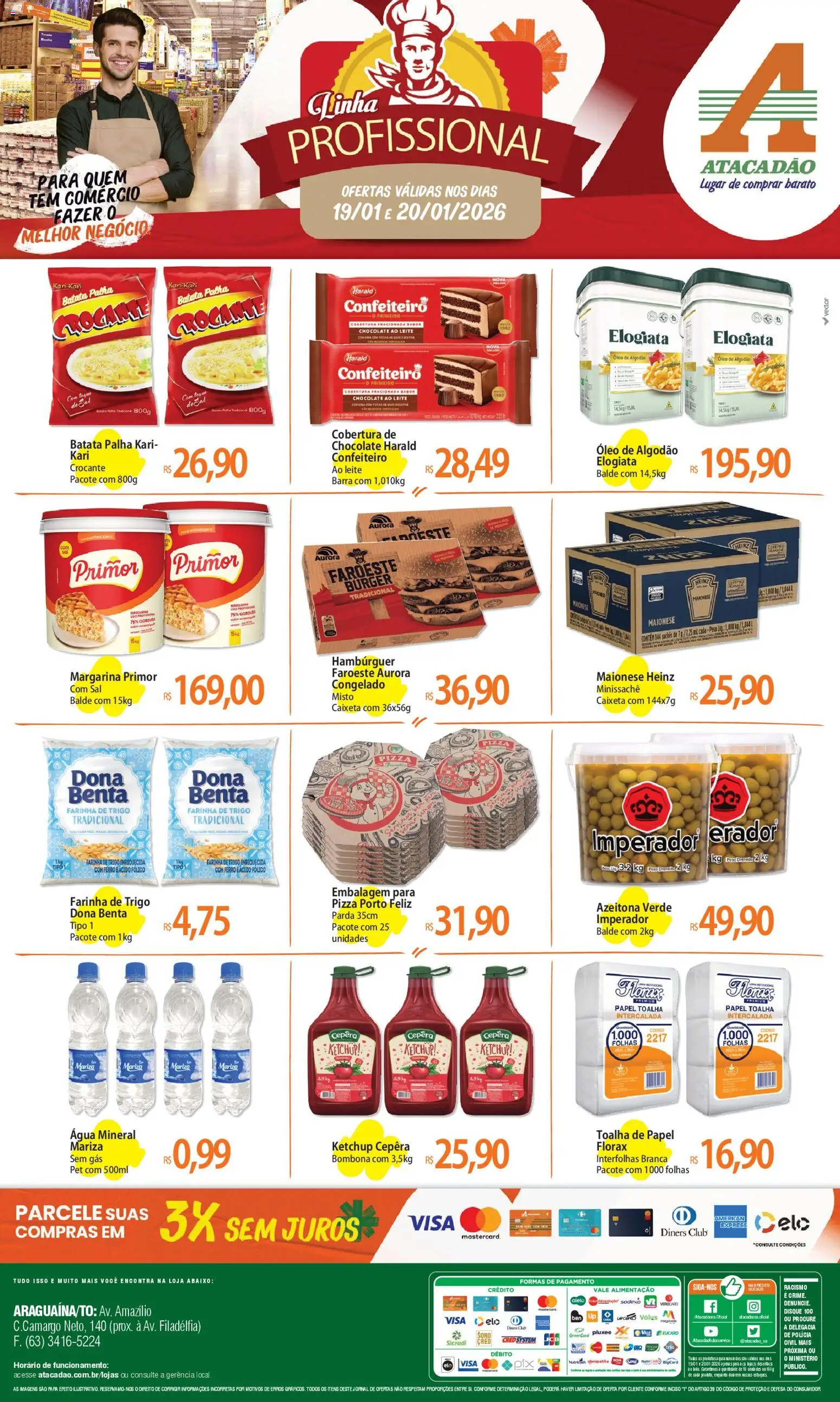 Pré-Visualização do folheto "Ofertas - TO" da loja Atacadão válido a partir de 19/01/2026