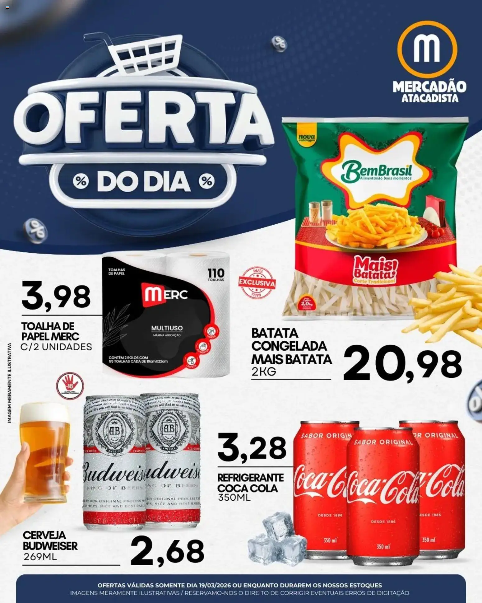Pré-Visualização do folheto "Mercadão Atacadista ofertas do Dia" da loja Mercadão Atacadista válido a partir de 19/03/2026