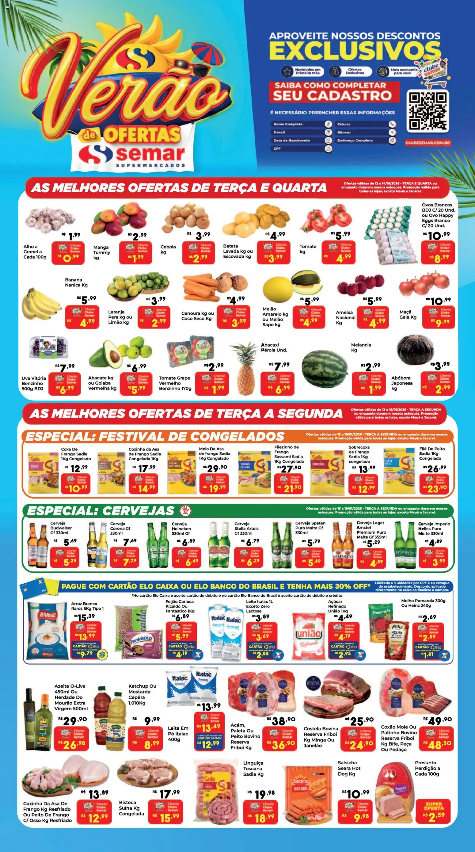 Pré-Visualização do folheto "Ofertas da semana" da loja Semar Supermercado válido a partir de 13/01/2026 - Frango, Asa de frango, Sobrecoxa de frango