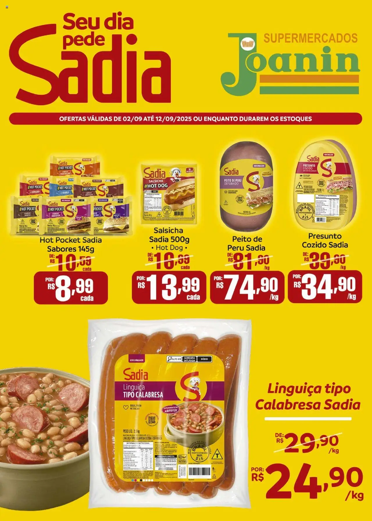 Supermercados Joanin folheto "Ofertas BRF" válido a partir de 02/09/2025 - número de página 1