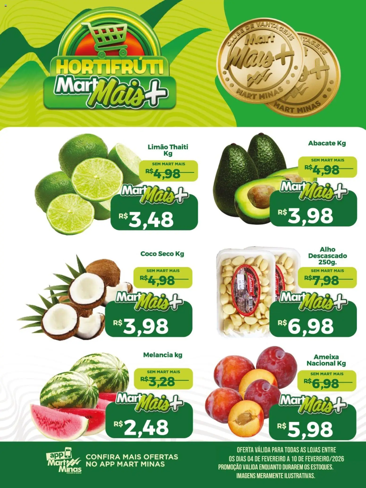 Pré-Visualização do folheto "Ofertas Hortifruti" da loja Mart Minas válido a partir de 04/02/2026
