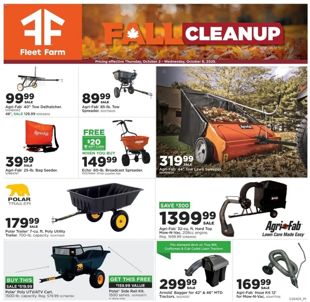 Mills Fleet Farm Fall Cleanup from 10/02/2025 - Flyer - Page number 1 - Bag