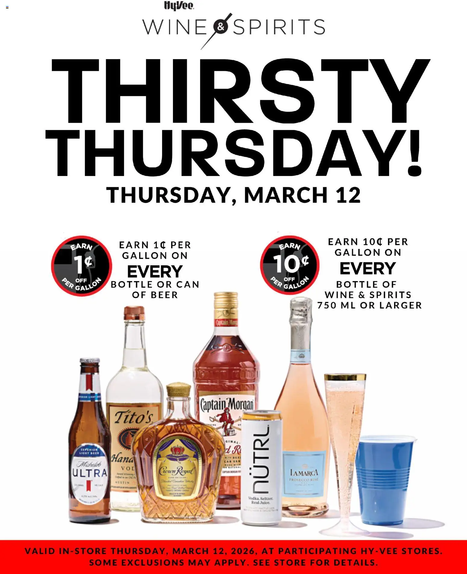 Ad Preview of HyVee HyVee Thirsty Thursday from 03/12/2026