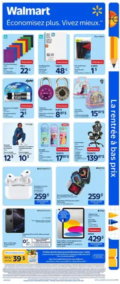 Un aperçu du dépliant La rentrée des classes du magasin Walmart est valide à partir 21 août 2025