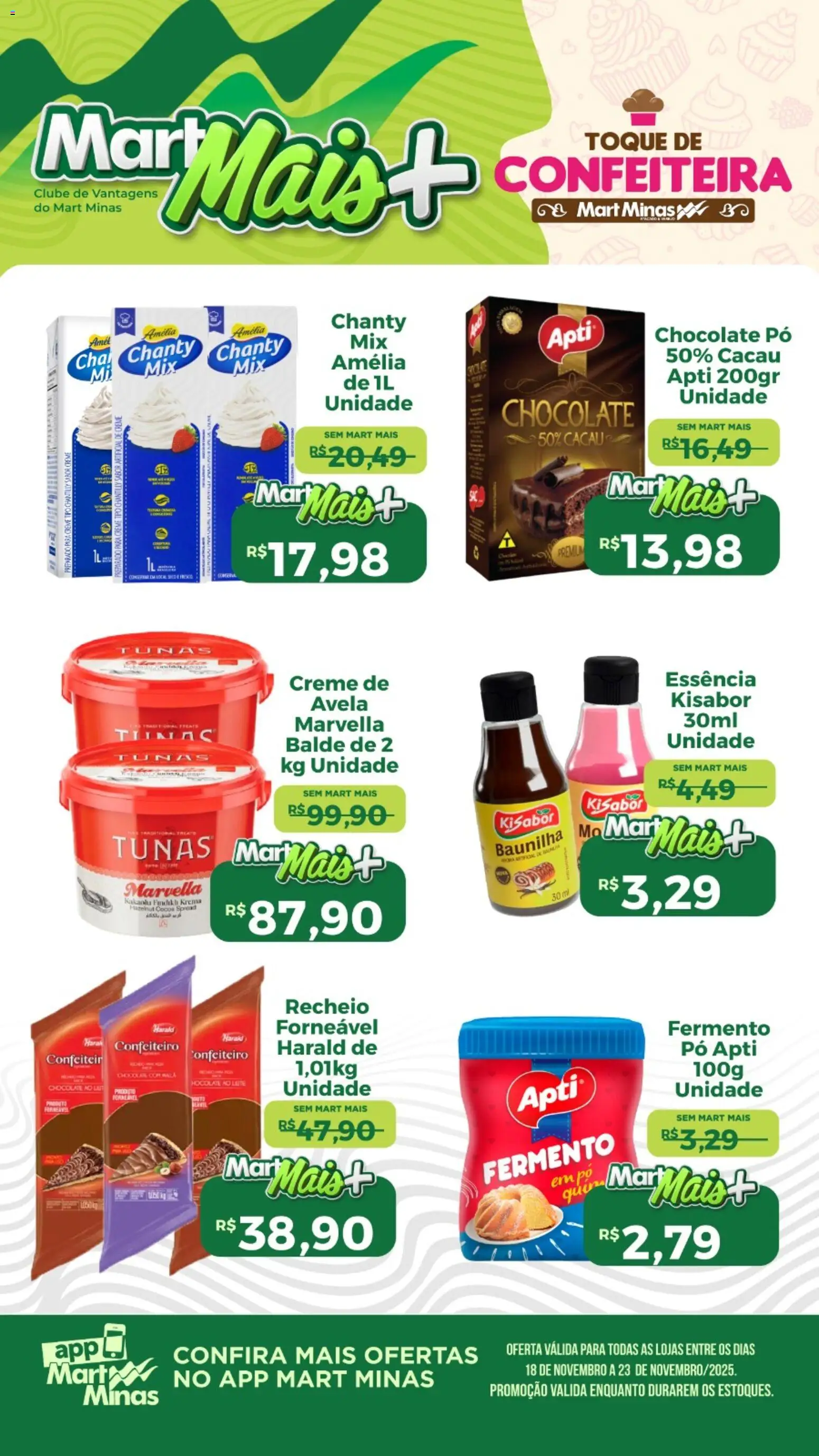 Pré-Visualização do folheto "Ofertas de confeitaria" da loja Mart Minas válido a partir de 18/11/2025