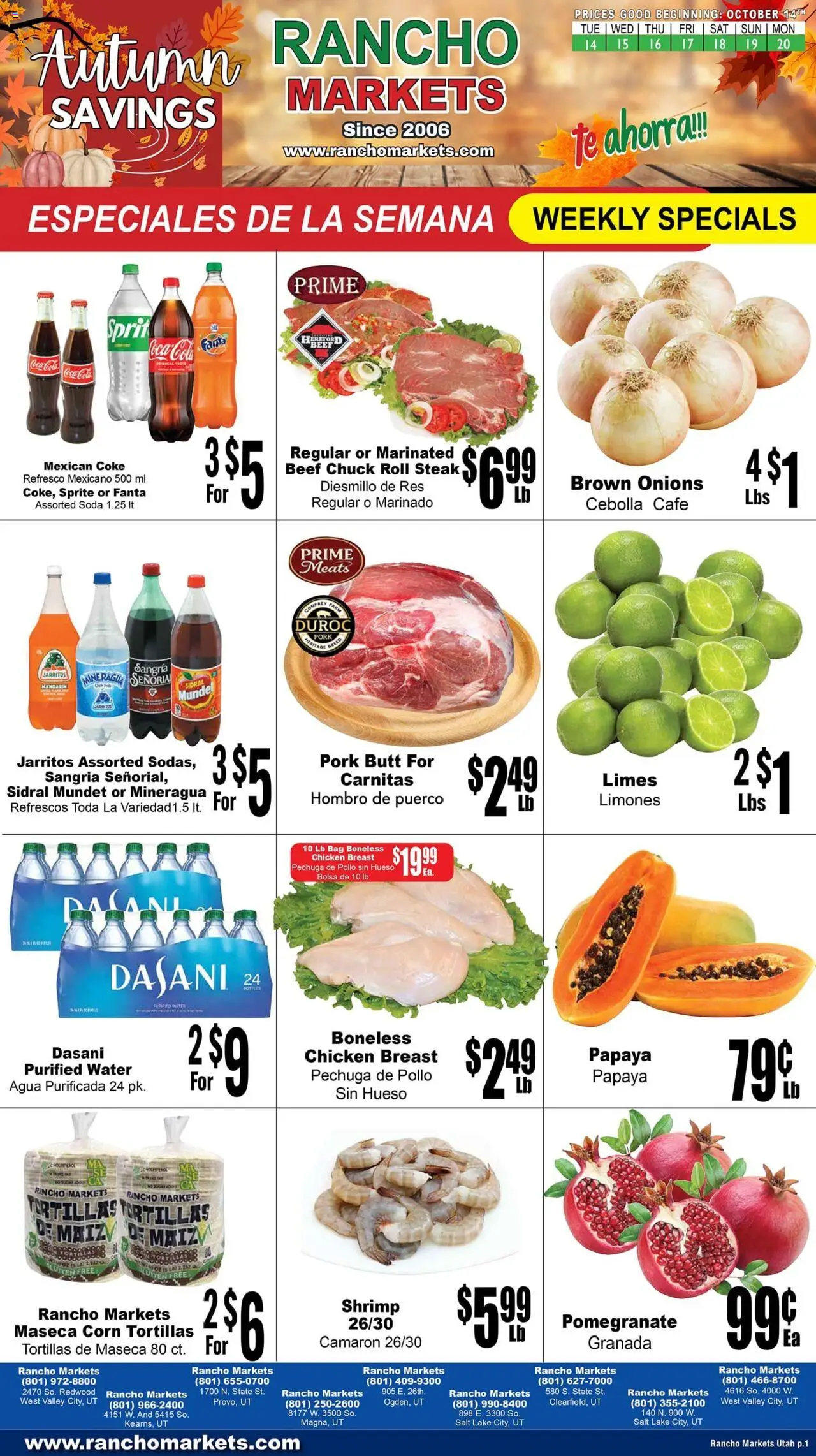 Rancho Markets Weekly Ad from 10/14/2025 - Flyer - Page number 1