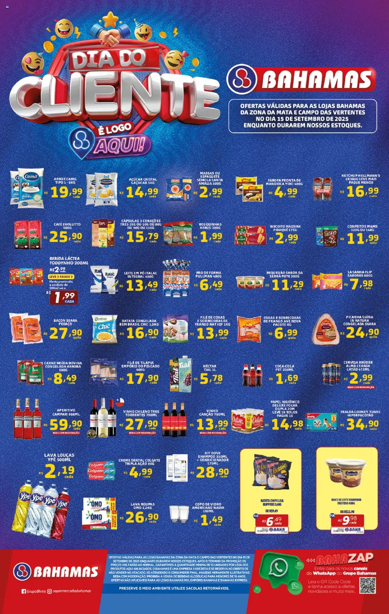 Bahamas Supermercados folheto "Ofertas Dia do Cliente" válido a partir de 15/09/2025 - número de página 1
