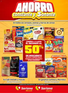 Vista previa las ofertas de la tienda Soriana - Fin de Semana Mercado: Tamaulipas desde el 28/08/2025 