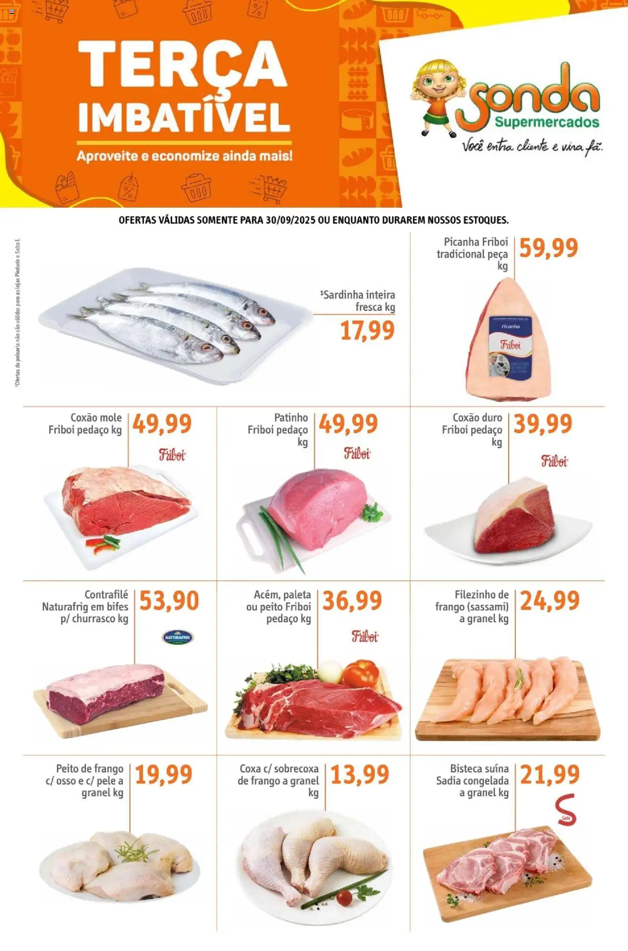 Sonda folheto "Ofertas Terça Imbativel" válido a partir de 30/09/2025 - número de página 1 - Picanha, Frango, Peito de frango, Coxão duro, Coxão mole