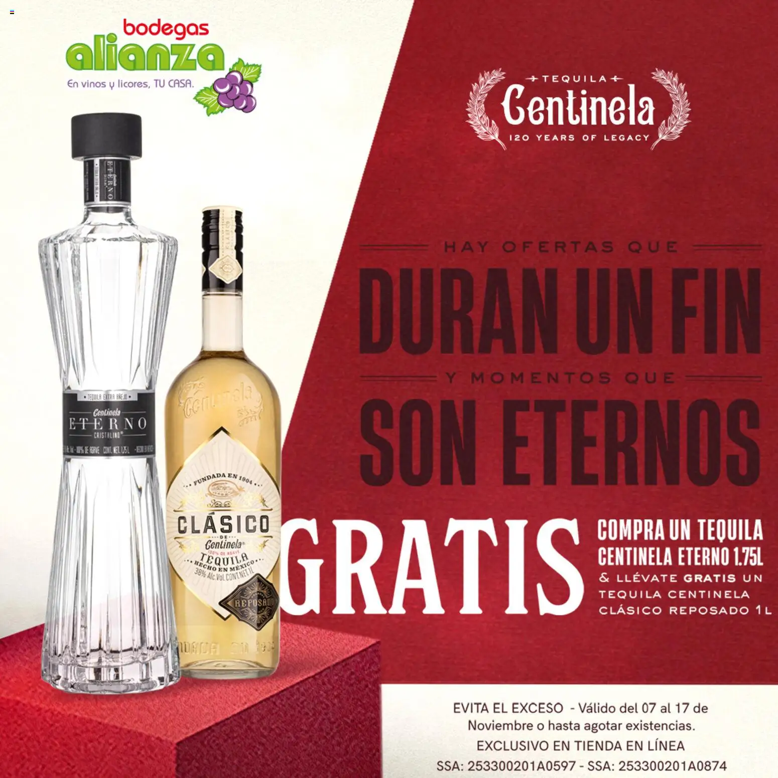 Vista previa las ofertas de la tienda Bodegas Alianza - Catálogo Tequila Centinela desde el 07/11/2025 - Tequila