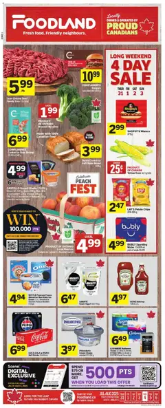 Un aperçu du dépliant Weekly flyer / circulaire du magasin Foodland est valide à partir 31 juill. 2025
