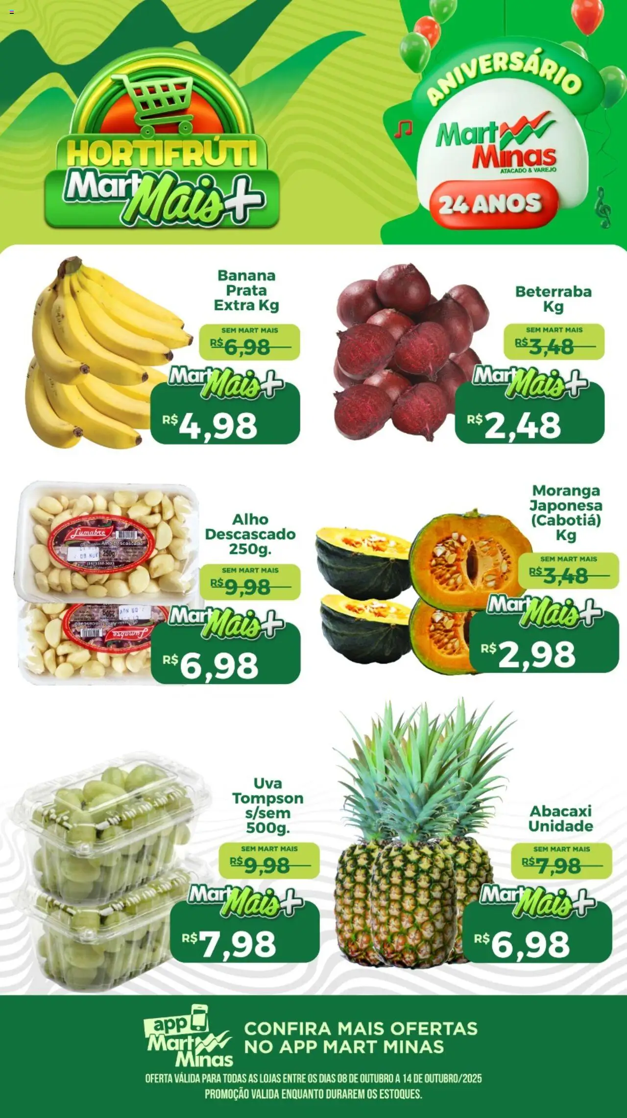 Mart Minas folheto "Ofertas Hortifruti" válido a partir de 08/10/2025 - número de página 1