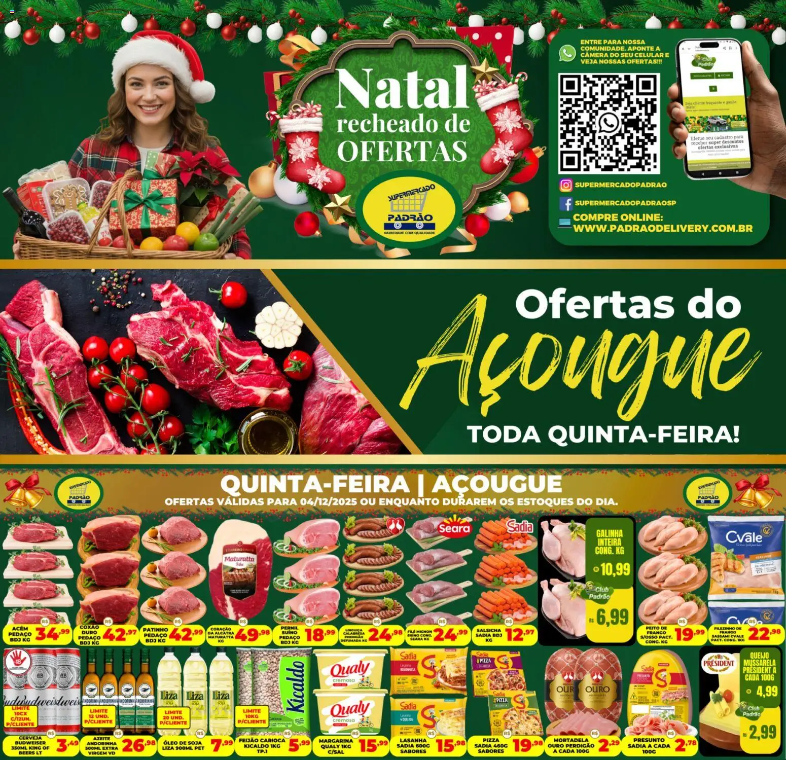 Pré-Visualização do folheto "Ofertas do Açougue" da loja Supermercado Padrão válido a partir de 04/12/2025