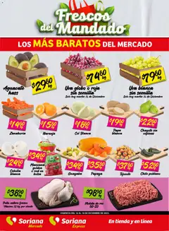 Vista previa las ofertas de la tienda Soriana - Frescos del Mandado Mercado: Coah, Chih y Dur desde el 16/12/2025 