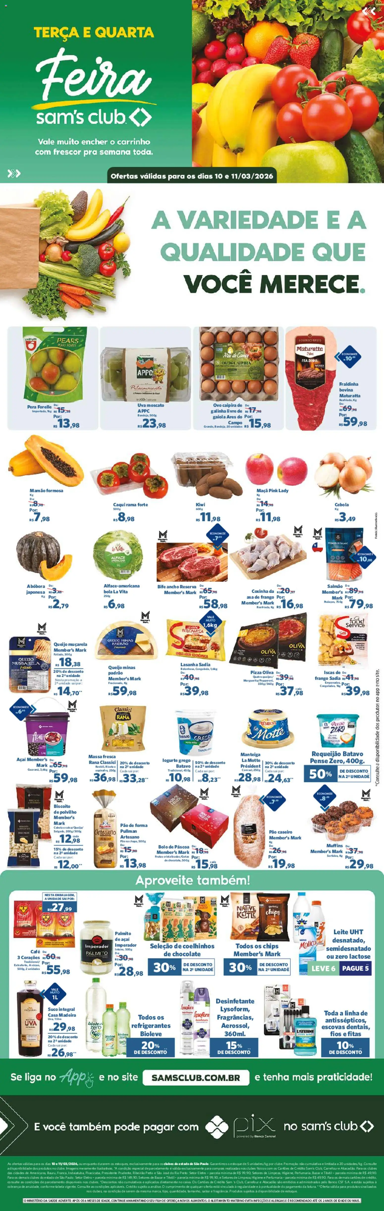 Pré-Visualização do folheto "Sam's Club ofertas Feira" da loja Sam's Club válido a partir de 10/03/2026