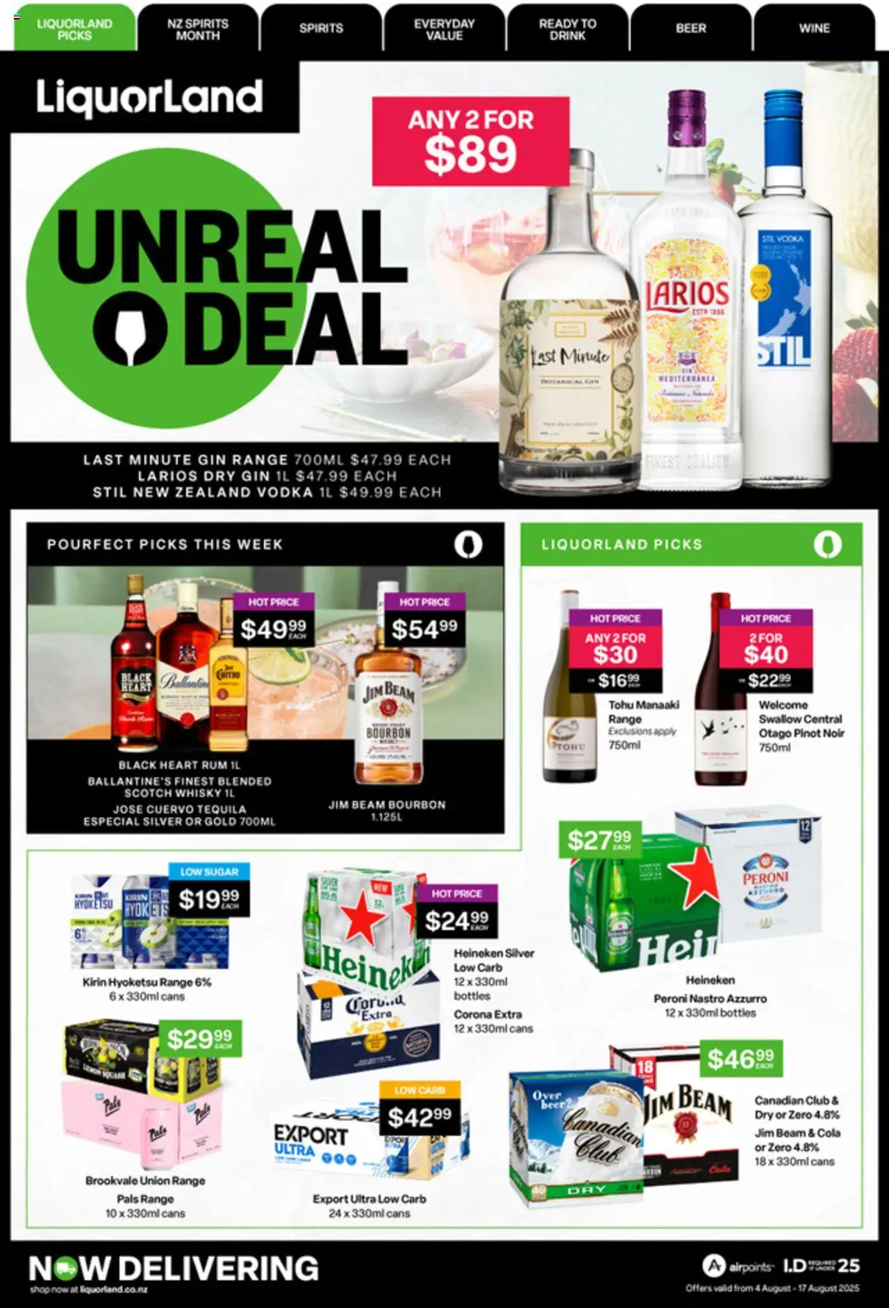 Catalogue Liquorland catalogue valid from 4 Aug 2025 - page 1