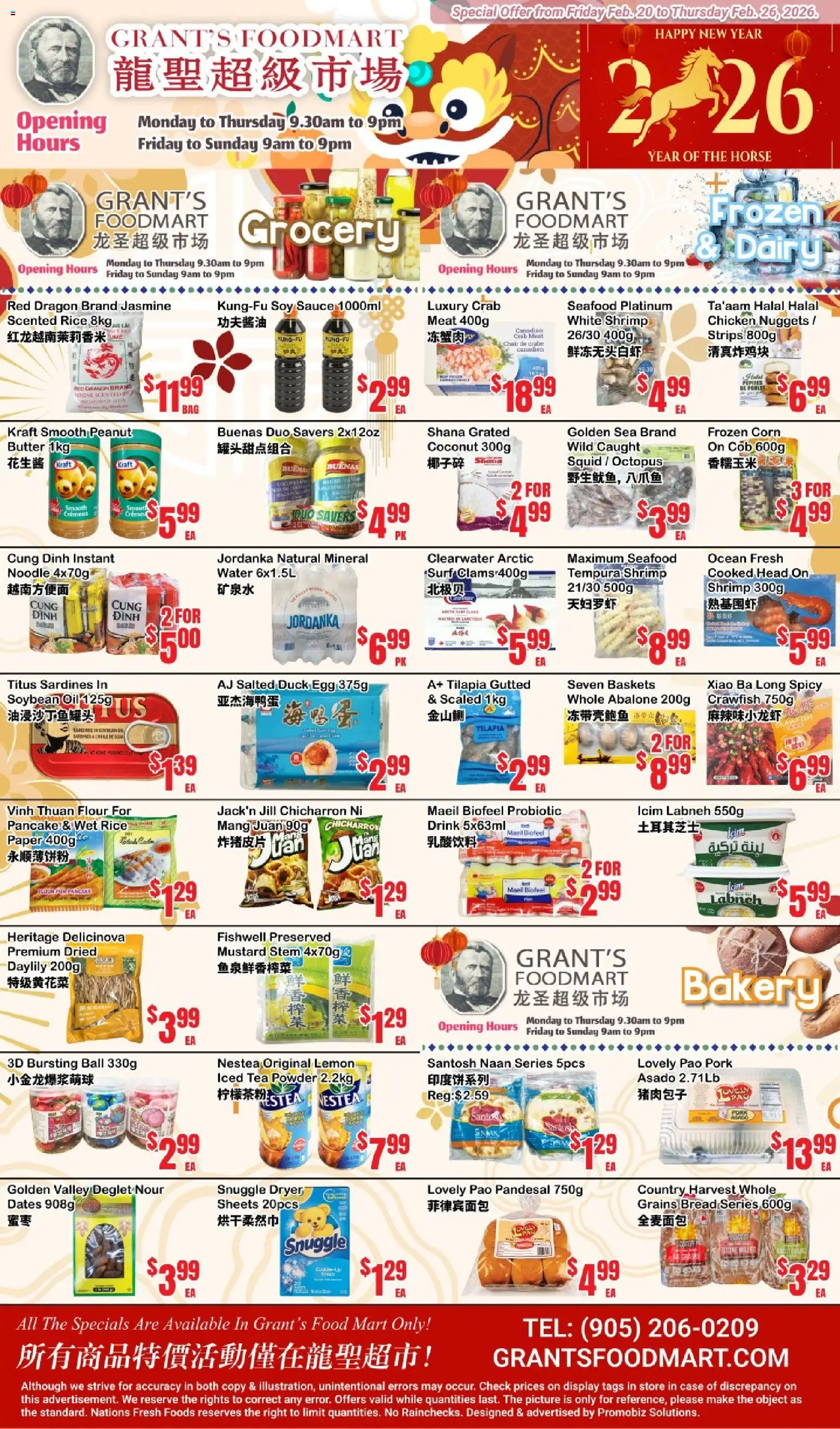Preview of leaflet Weekly Flyer - Grant’s Foodmart from shop Oceans is valid from Feb 20, 2026