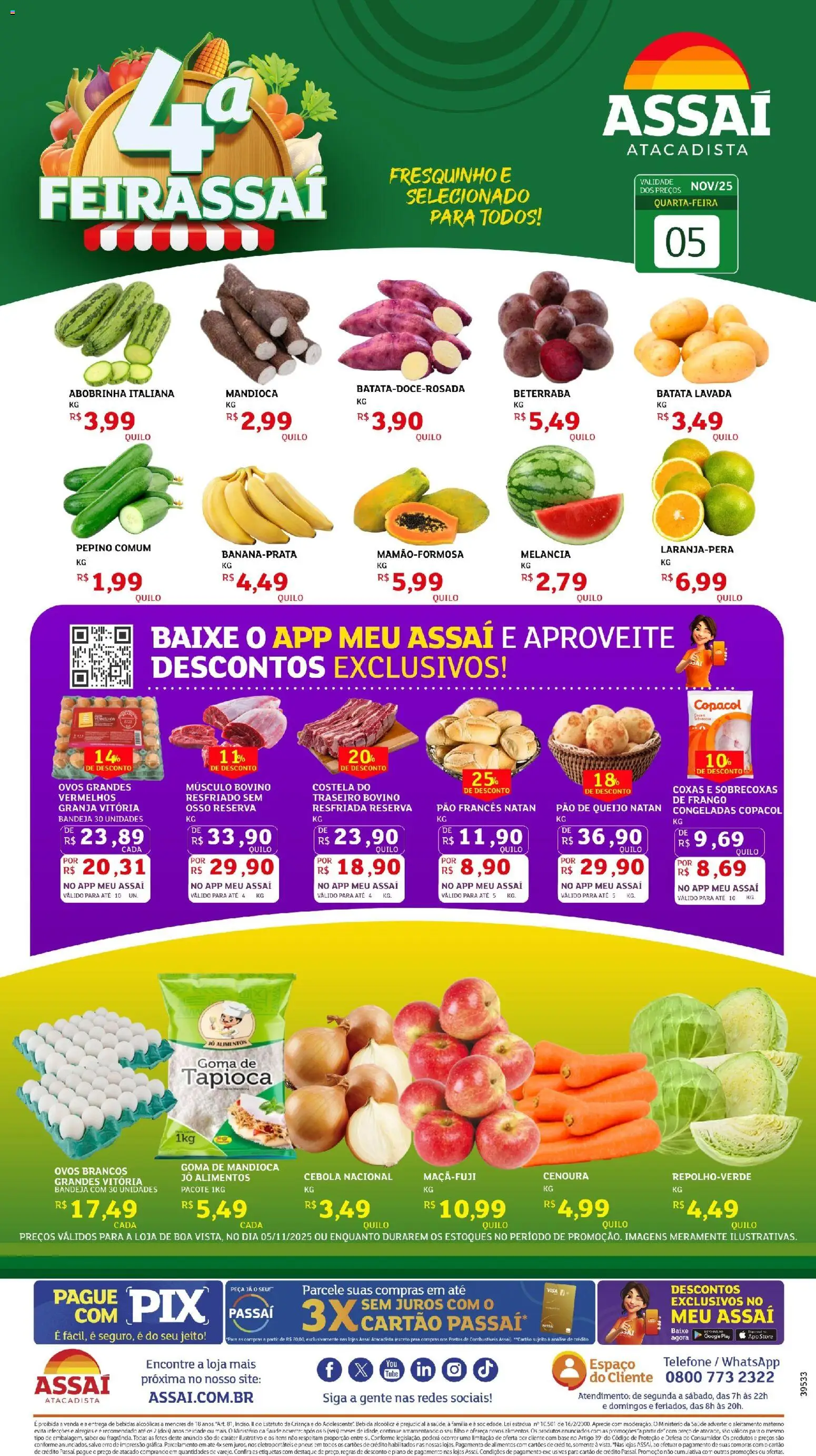 Pré-Visualização do folheto "Encarte - RR" da loja Assaí Atacadista válido a partir de 05/11/2025