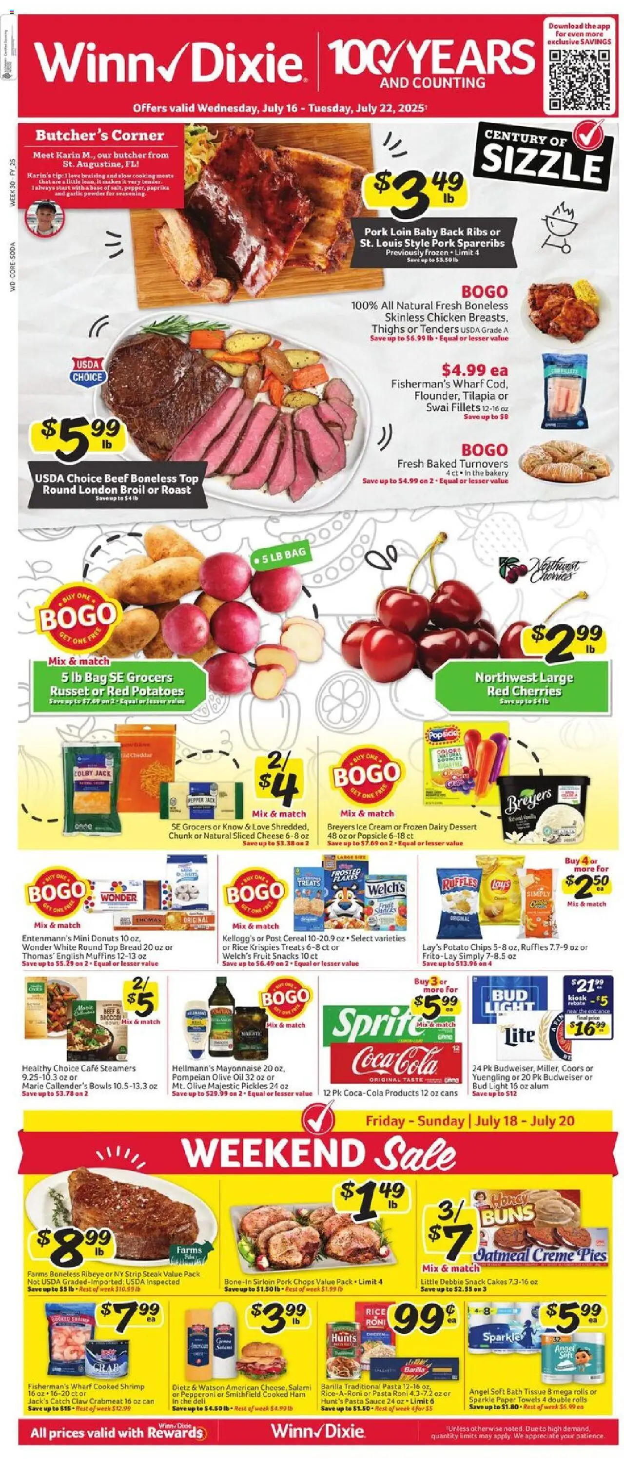 Winn Dixie Weekly Ad from 07/16/2025 - Flyer - Page number 1