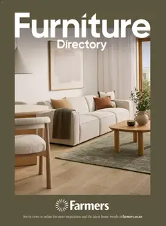 Preview of catalogue Furniture Directory from shop Farmers valid 1 Jan 2026