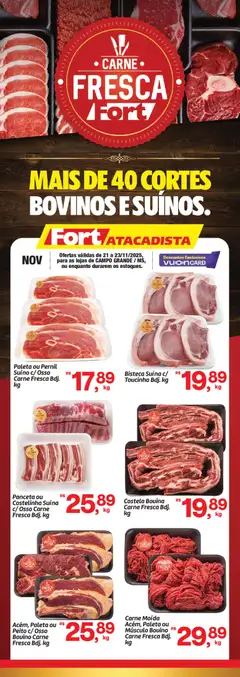 Pré-Visualização do folheto "Ofertas Carne Fresca" da loja Fort Atacadista válido a partir de 21/11/2025