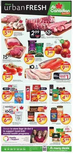 Preview of leaflet Weekly Flyer - Urban Fresh from shop Sobeys is valid from Sep 18, 2025