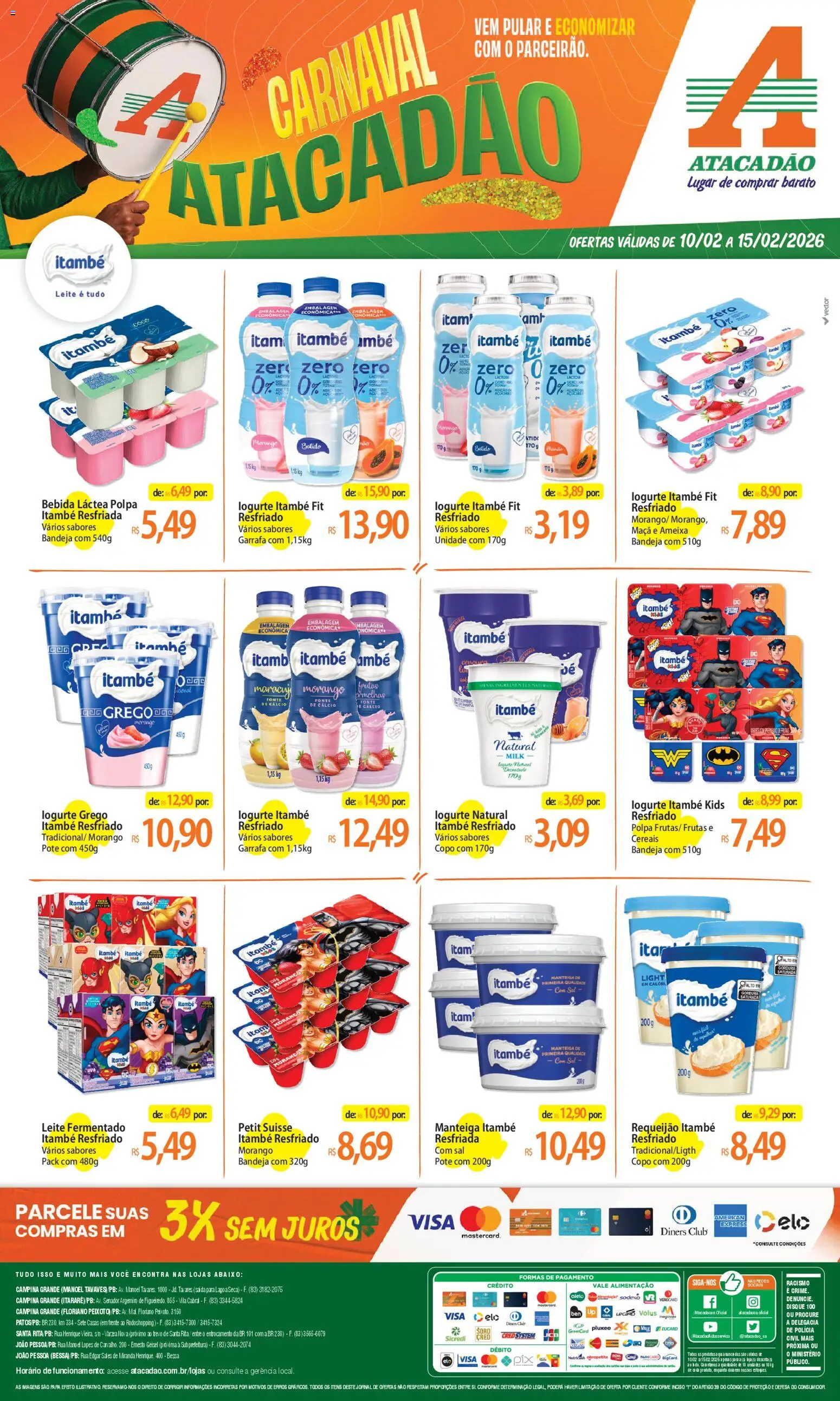 Pré-Visualização do folheto "Ofertas - PB" da loja Atacadão válido a partir de 10/02/2026