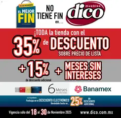 Vista previa las ofertas de la tienda Muebles Dico - Buen Fin desde el 18/11/2025 