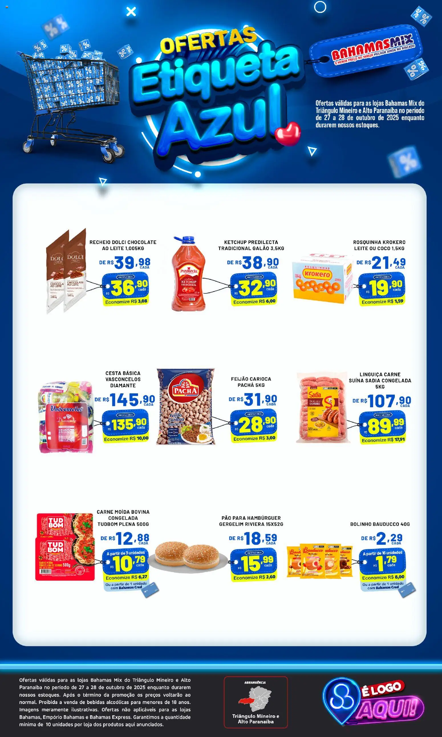 Pré-Visualização do folheto "Ofertas Etiqueta Azul" da loja Bahamas Mix válido a partir de 27/10/2025