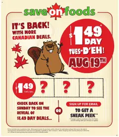 Un aperçu du dépliant Weekly flyer / circulaire du magasin Save on foods est valide à partir 14 août 2025