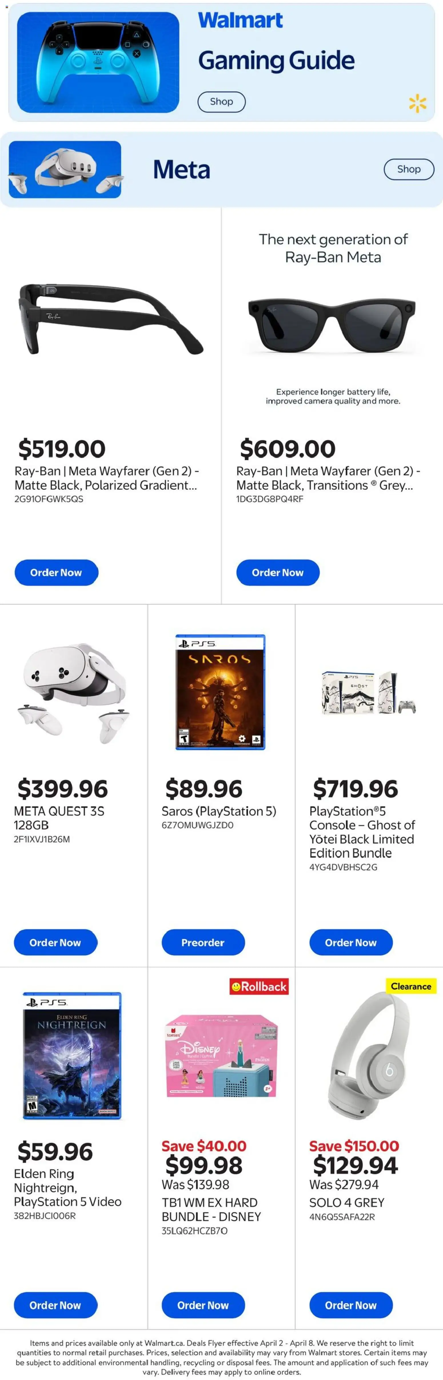 Preview of leaflet Walmart flyer - Extended Aisle from shop Walmart is valid from Apr 02, 2026 - Video, Playstation, Camera, Battery