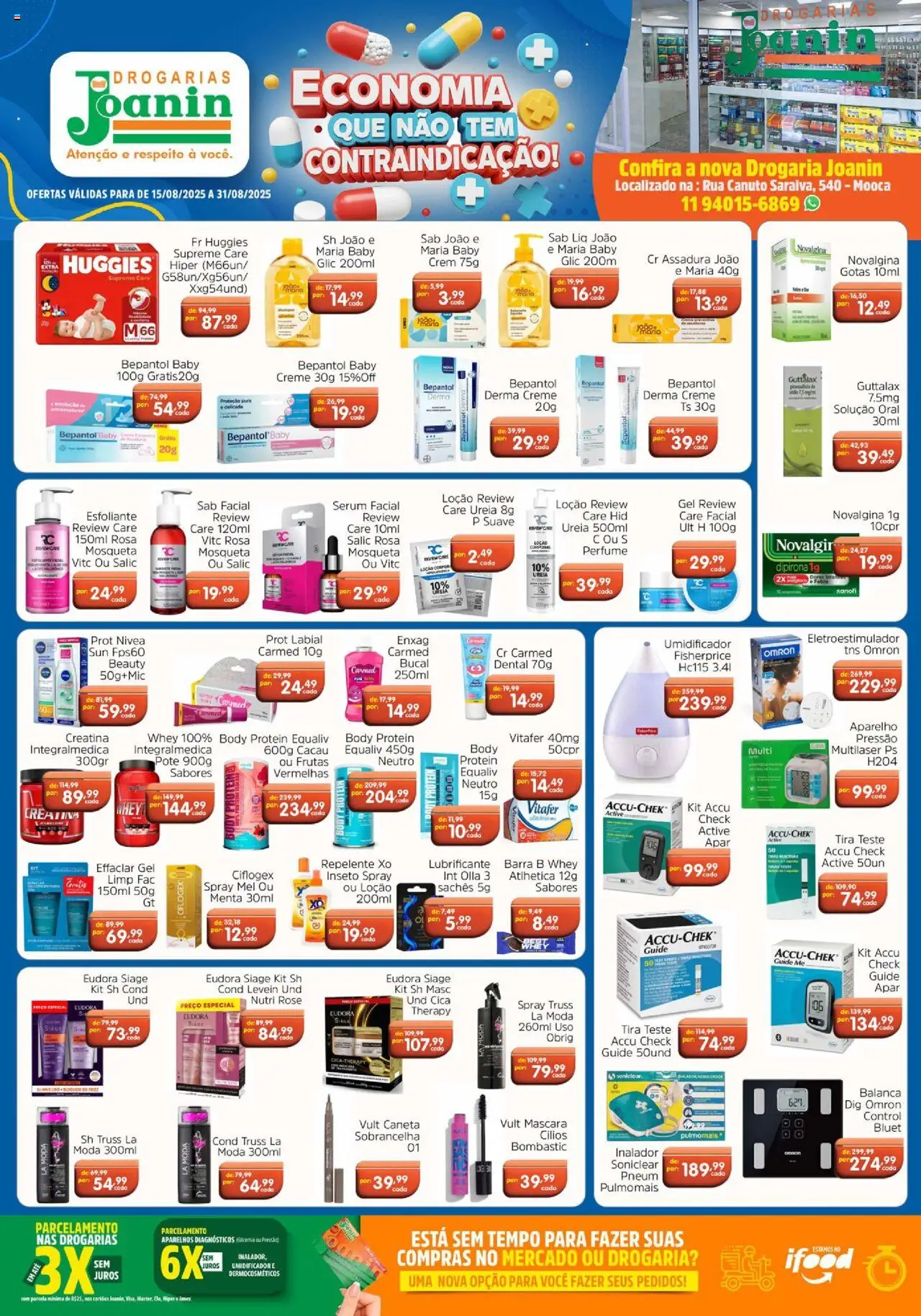 Supermercados Joanin folheto "Ofertas Drogaria" válido a partir de 15/08/2025 - número de página 1