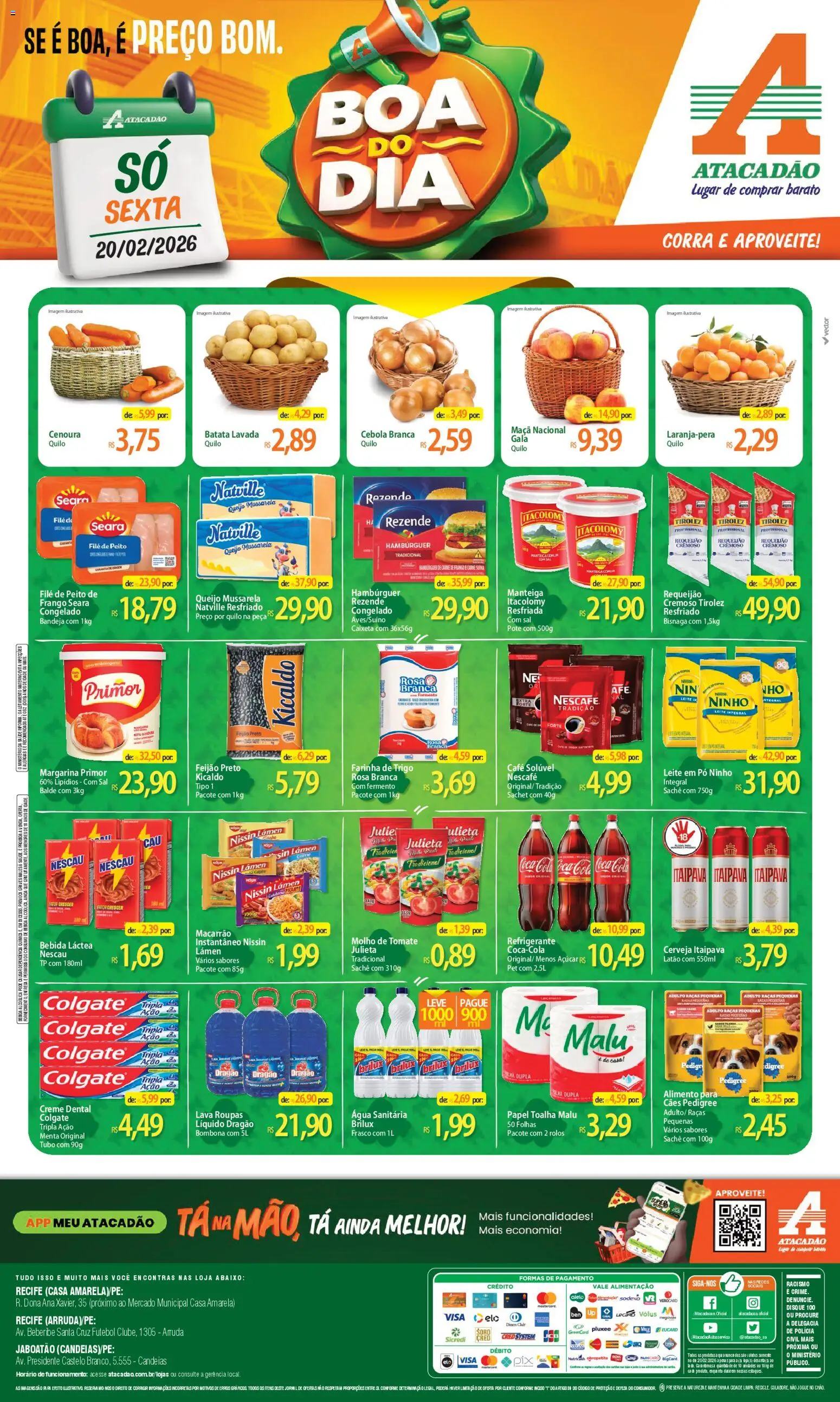 Pré-Visualização do folheto "Ofertas - PE" da loja Atacadão válido a partir de 20/02/2026