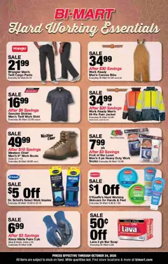 Ad Preview of Bi-Mart Work Wear Essentials from 10/13/2025