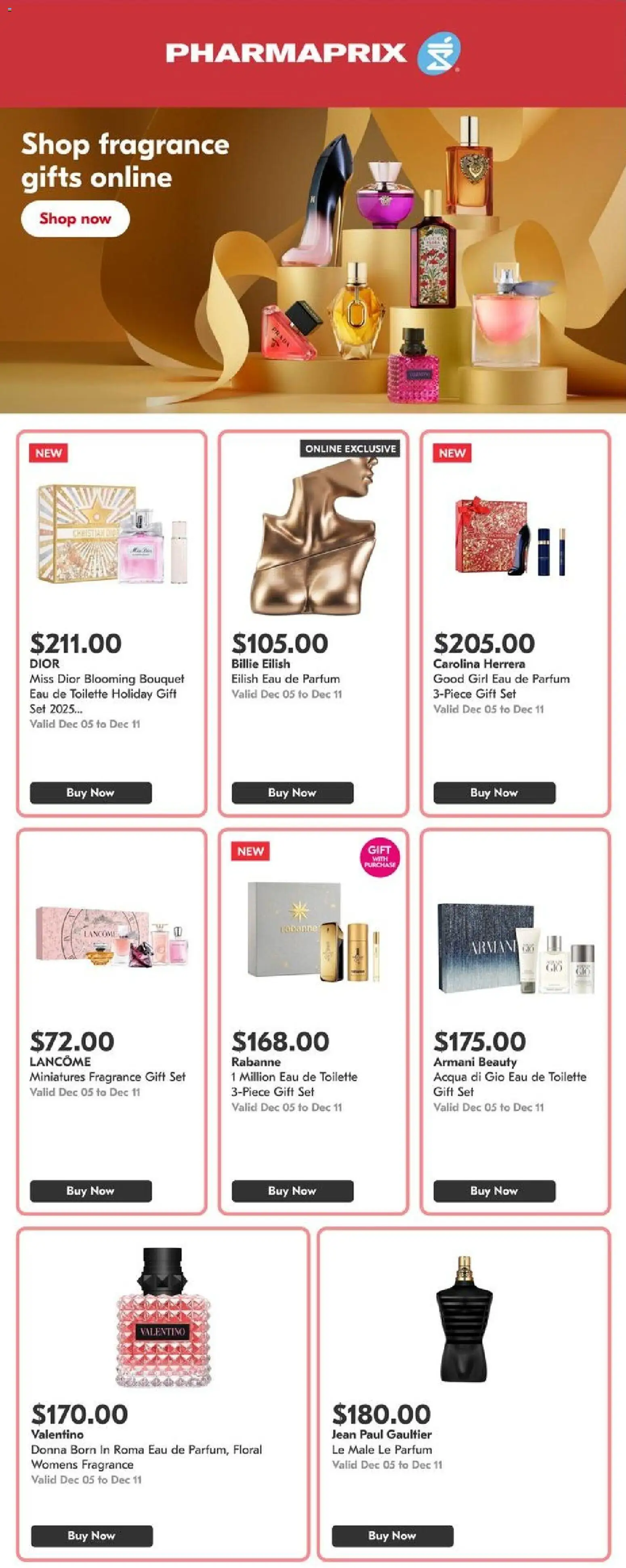 Preview of leaflet Holiday Flyer from shop Pharmaprix is valid from Dec 05, 2025