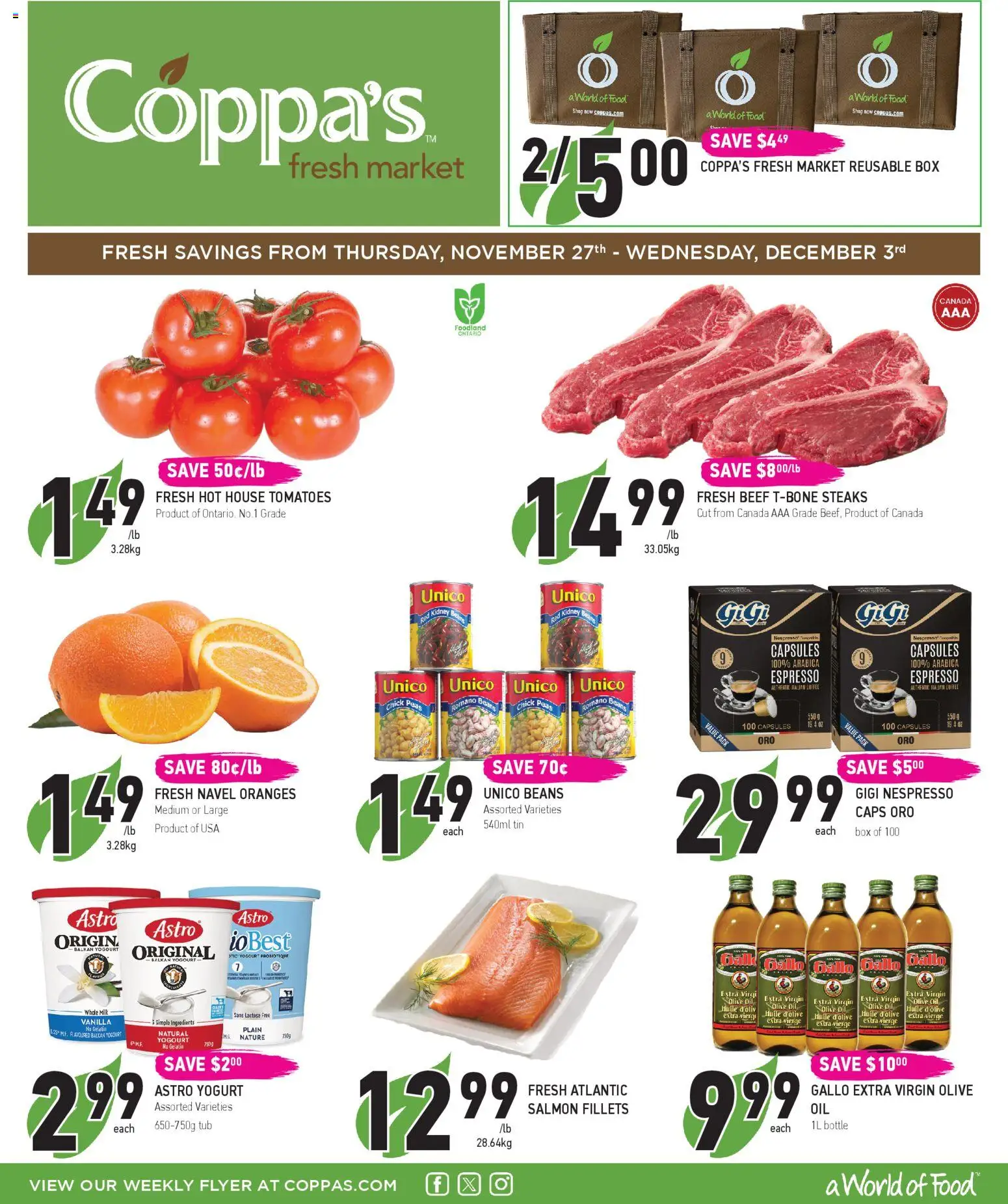 Preview of leaflet Weekly flyer / circulaire from shop Coppas Fresh Market is valid from Nov 27, 2025