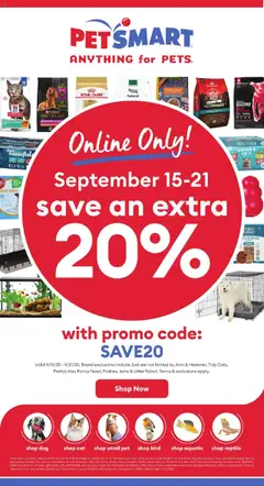 Un aperçu du dépliant Weekly flyer / circulaire du magasin Petsmart est valide à partir 15 sept. 2025