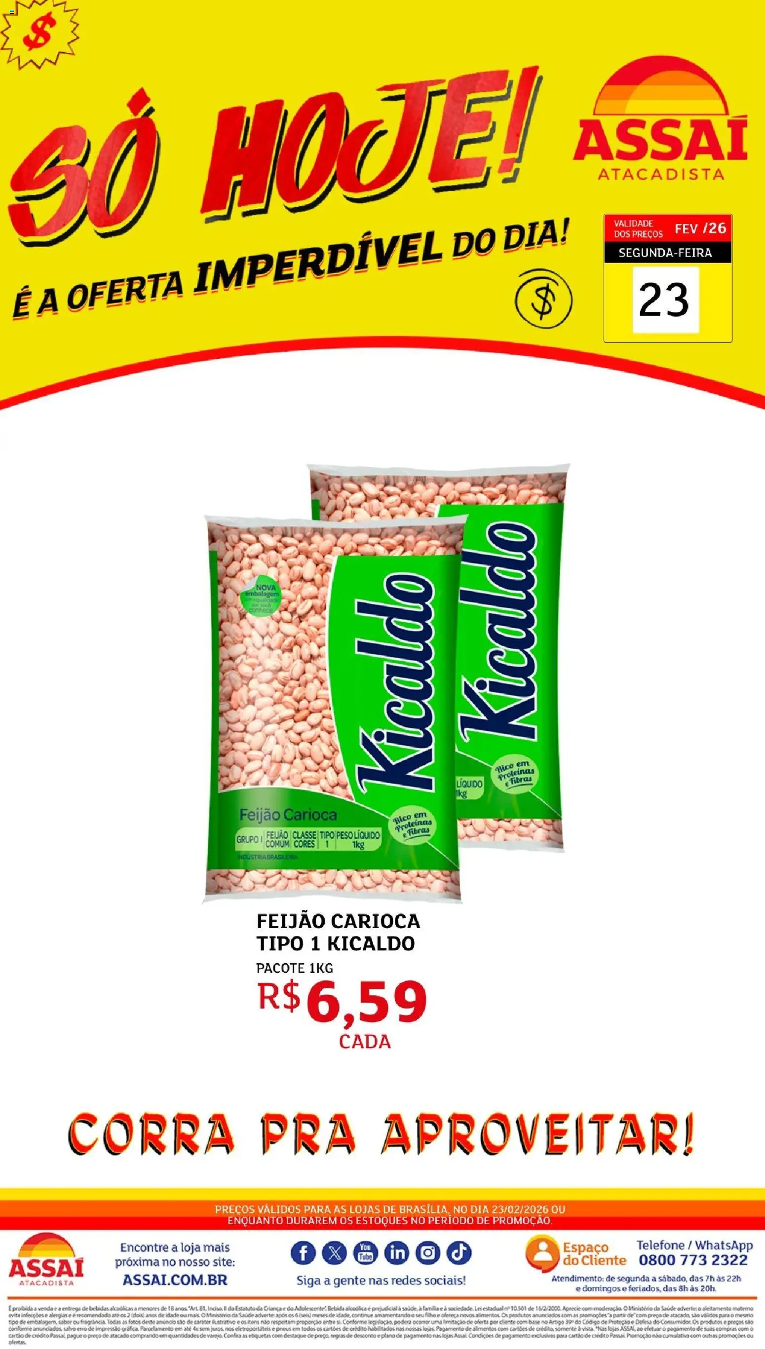 Pré-Visualização do folheto "Encarte - DF" da loja Assaí Atacadista válido a partir de 23/02/2026