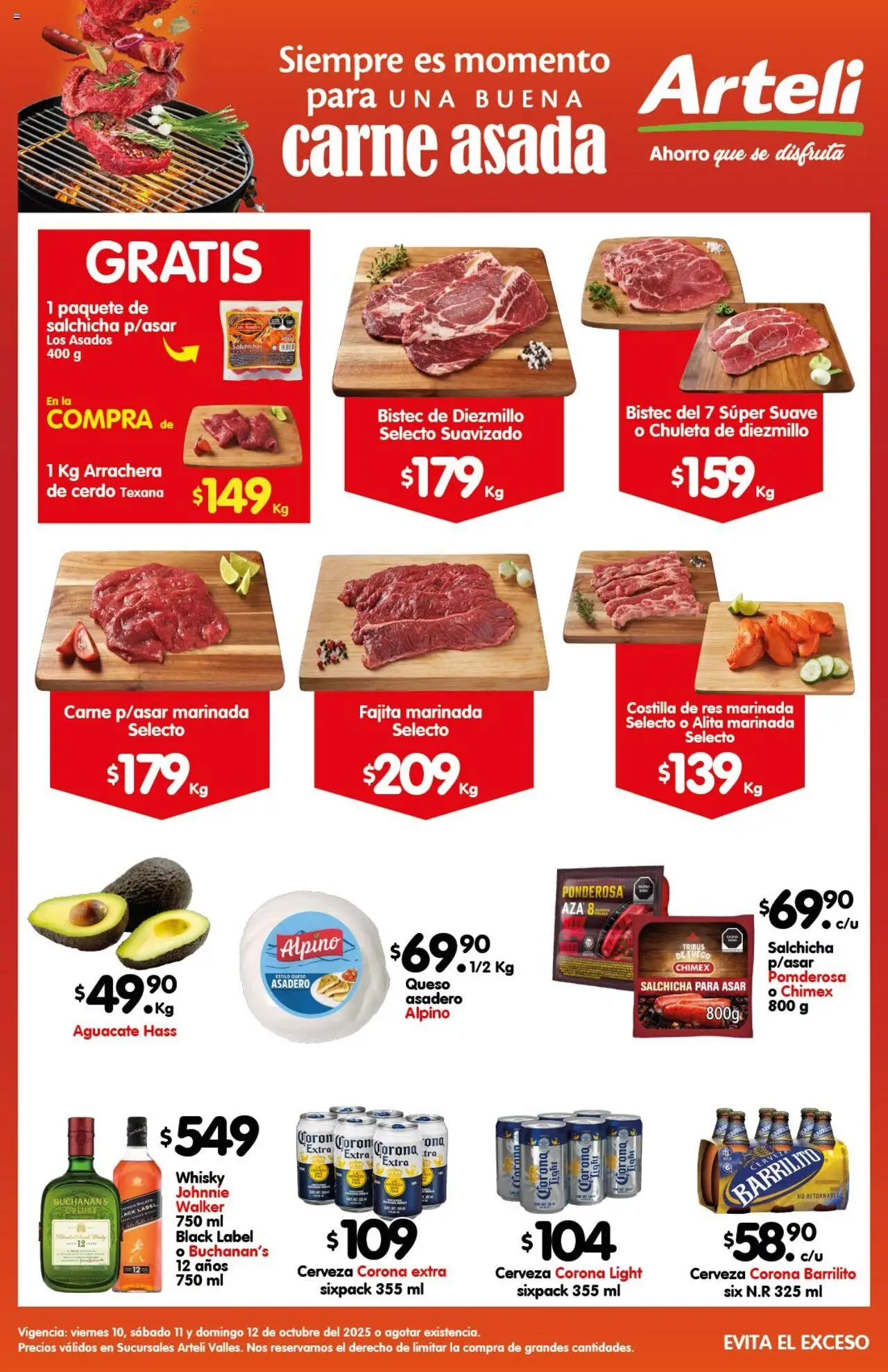 Folleto Valles Carnes & Cortes Arteli y sus promociones válidas desde el 10/10/2025 - Número de página 1