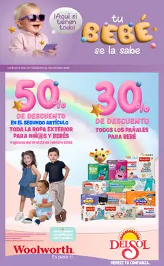 Vista previa las ofertas de la tienda Del Sol y Woolworth - Catálogo Tu Bebé Se La Sabe desde el 19/02/2026 