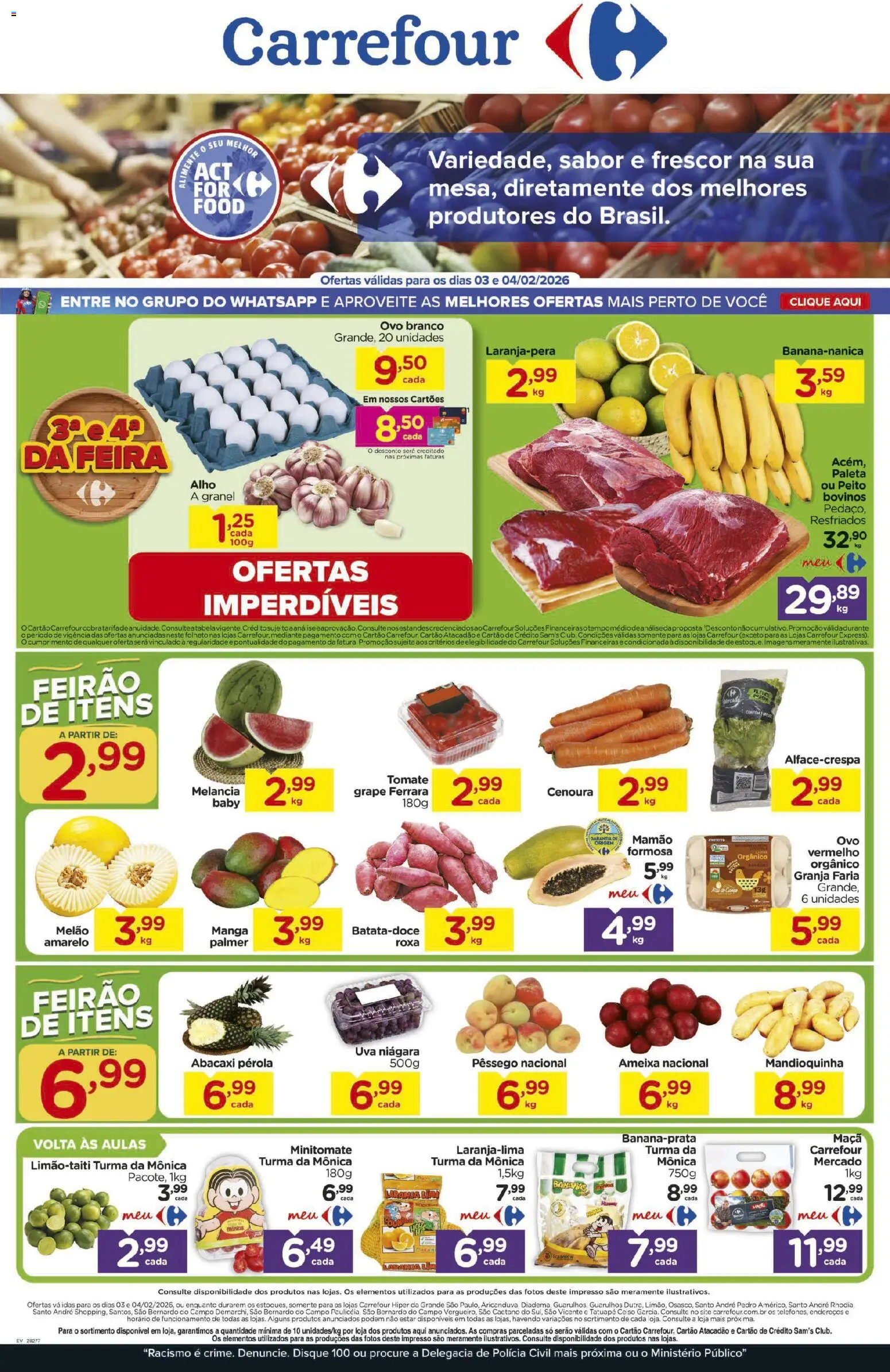 Pré-Visualização do folheto "Ofertas Feira" da loja Carrefour válido a partir de 03/02/2026