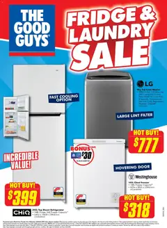 Preview of catalogue The Good Guys Fridge & Laundry Sale from shop The Good Guys valid 05/03/2026