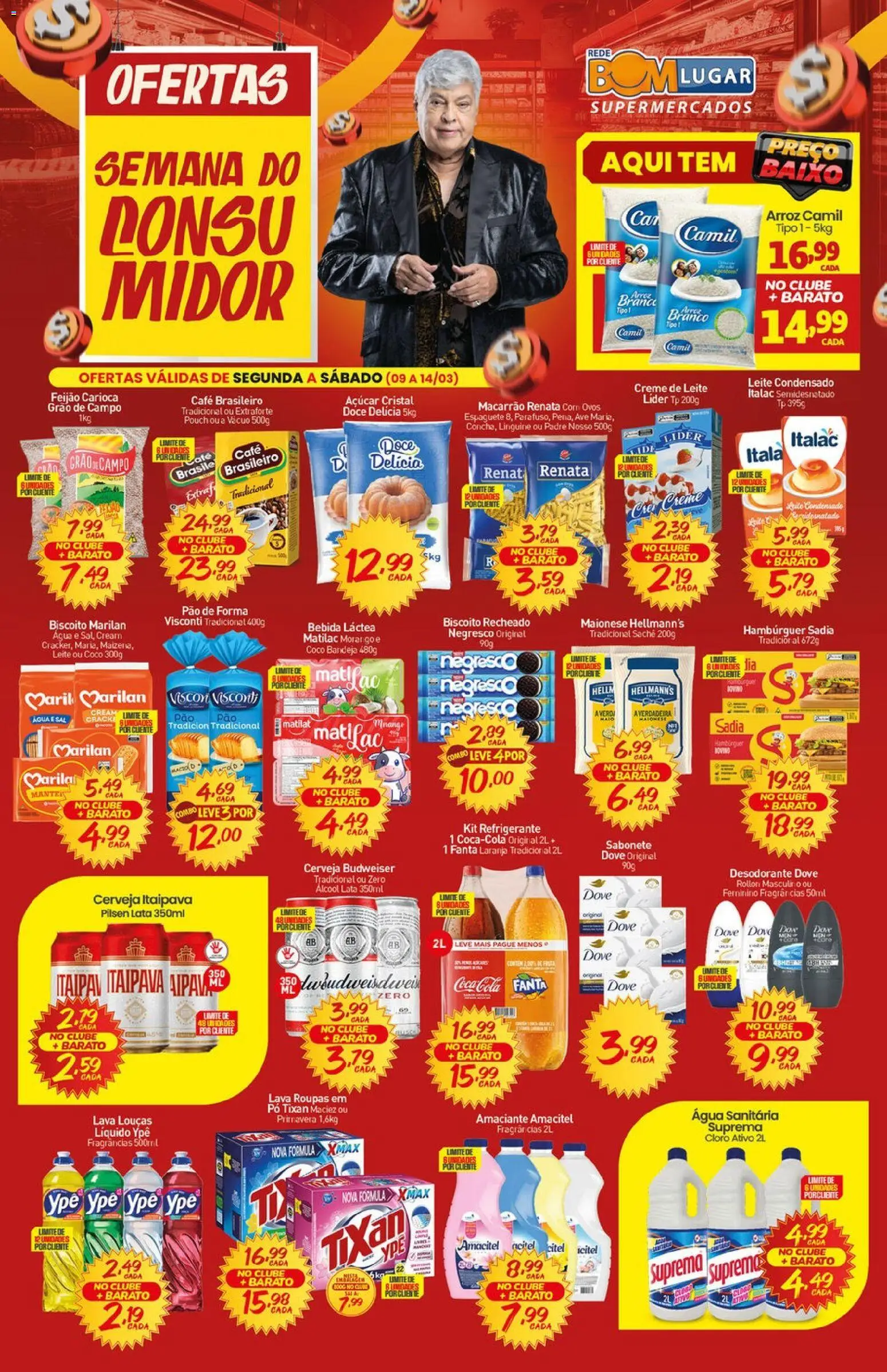 Pré-Visualização do folheto "Rede Bom Lugar - Ofertas da semana" da loja Rede Bom Lugar válido a partir de 09/03/2026 - Café, Sabonete, Açúcar, Creme de leite, Maionese, Baixo, Pó, Fanta