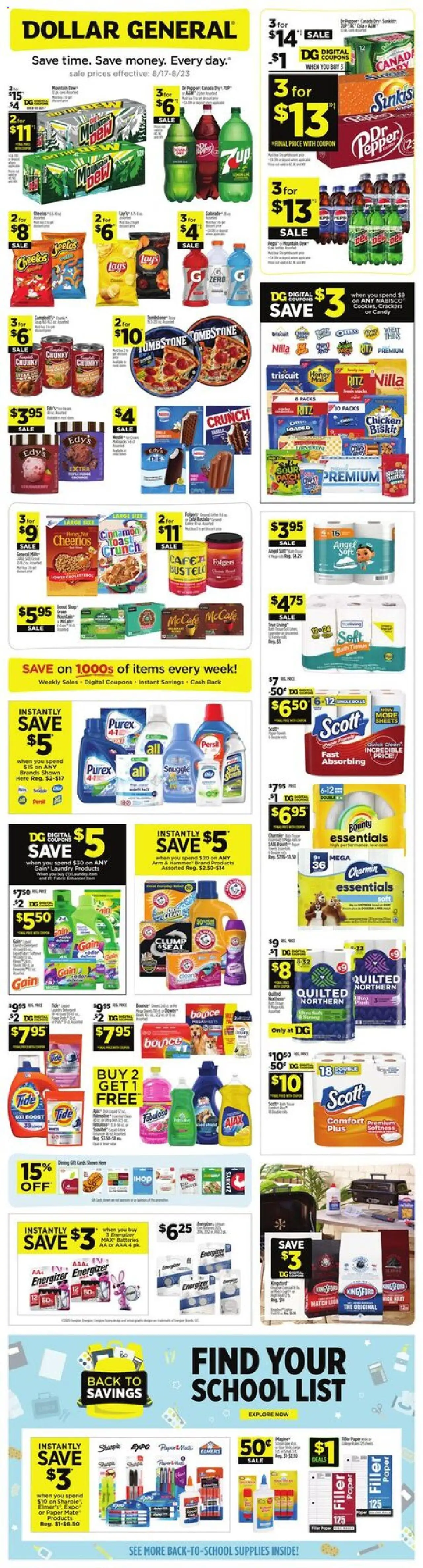 Dollar General AD for next week (08/17/2025) >> Sales Ad - Page number 1