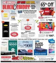 Ad Preview of ABC Warehouse Black Friday from 11/02/2025
